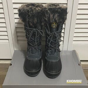Khombu Caroline Women's Black and Gray Winter Boots